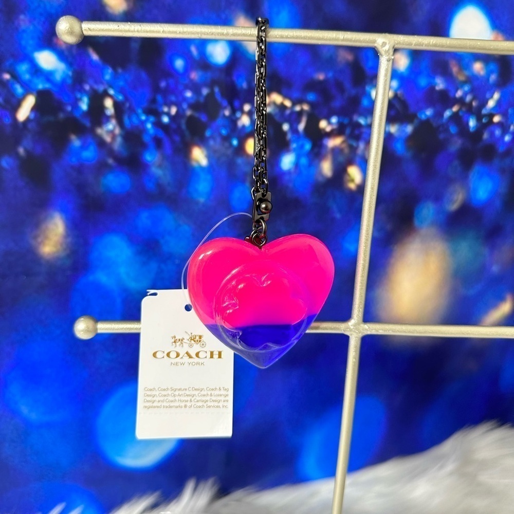 Coach X Richard Bernstein Jello Heart Bag Charm - pink-blue